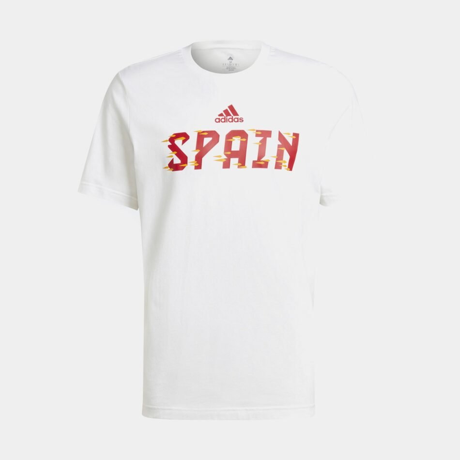 Fifa World Cup 2022 Spain Mens Short Sleeve Shirt (White)
