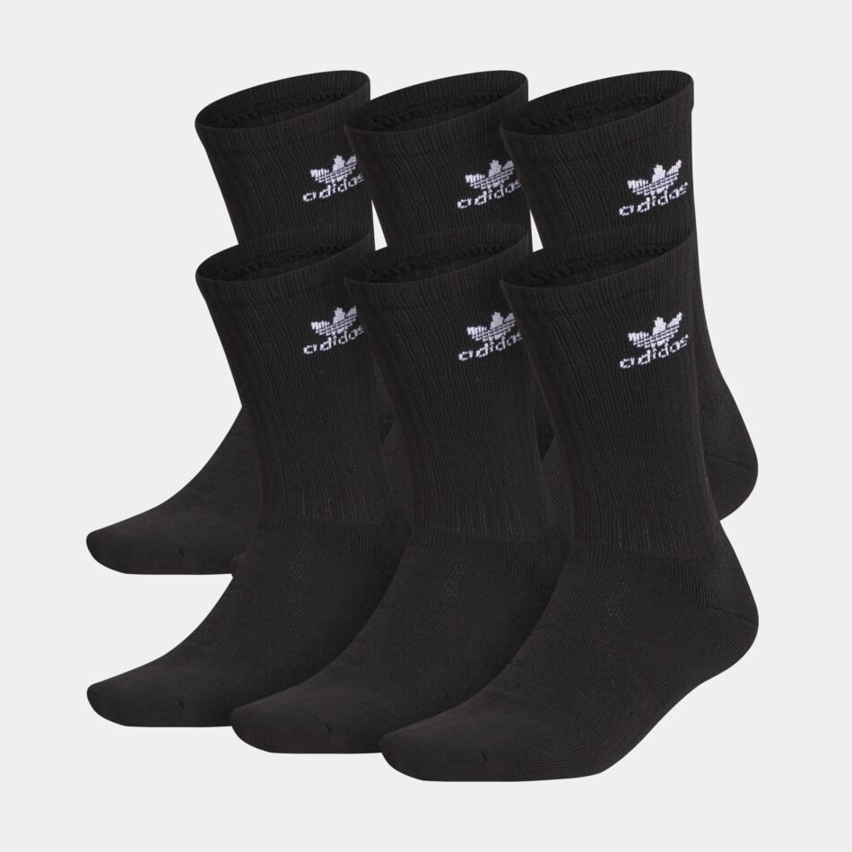 Trefoil 6 pack Crew Mens Socks (Black)