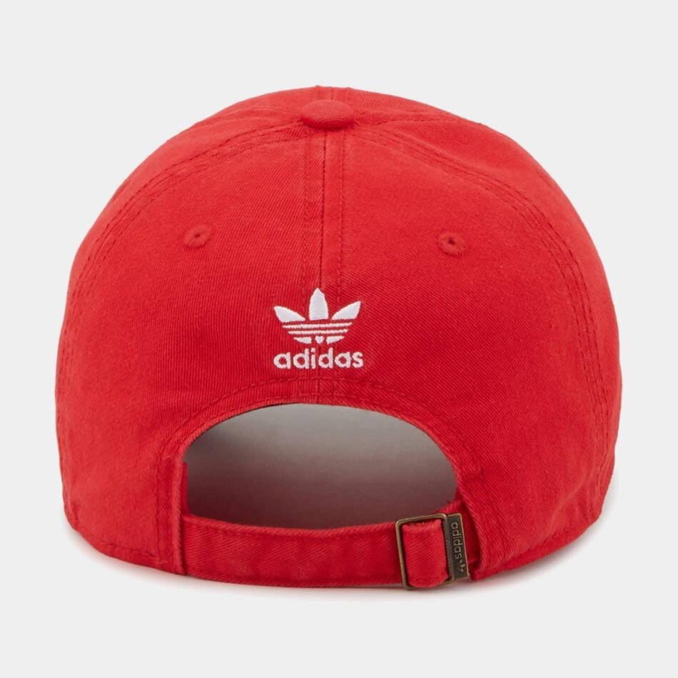 Relaxed Strap-Back Cap Mens Hat (Red) - Image 2