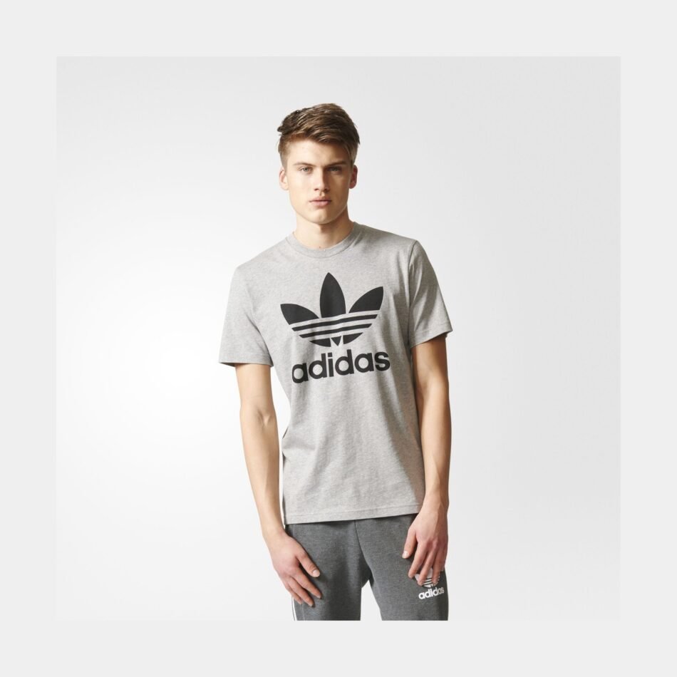Originals Trefoil Short Sleeve Tee Mens T-Shirt (Grey) - Image 3